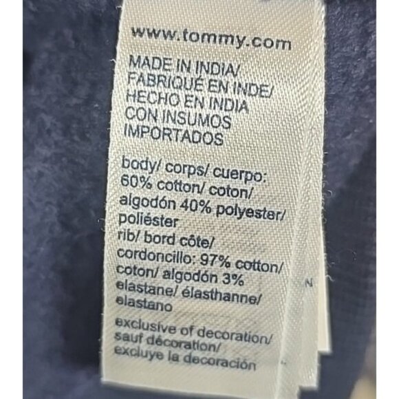 Tommy Hilfiger Half Zip Hoodie All Over Print Logo Preppy Sweatshirt Women's L - Picture 9 of 11